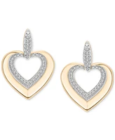 2-Pc. Set Diamond Heart Pendant Necklace & Matching Drop Earrings (1/5 ct. t.w.) in 14k Gold-Plated Sterling Silver, Exclusively at Macy's