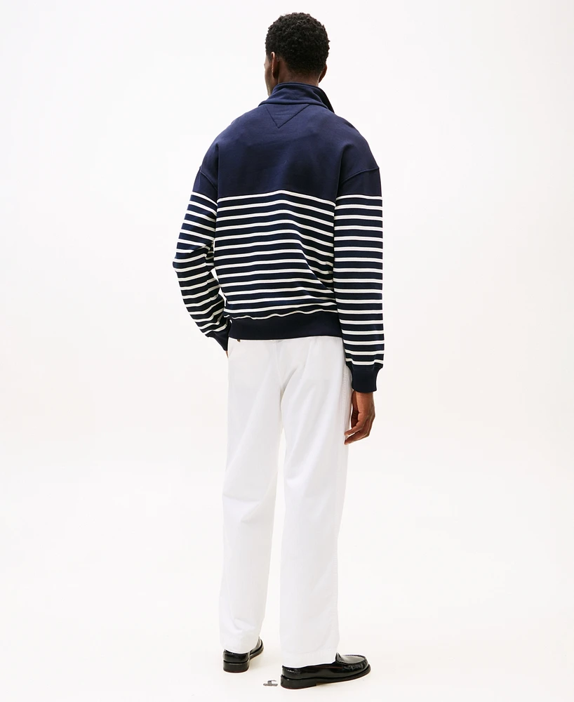 Tommy Hilfiger Men's Quarter-Zip Stripe Sweatshirt
