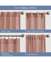 Boucle Light Filtering Back Tab Single Curtain Panel, 52"X96"