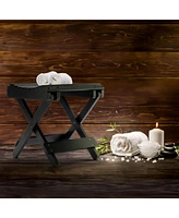 Sorbus Bamboo Folding Step Stool Bench - Great for Bathroom, Spa, Sauna