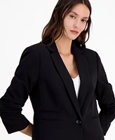 Tahari Asl Women's Crepe One-Button Peak-Lapel Jacket