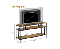 gaomon 58" Tv Stand for Tv up to 65 Inches, Entertainment Center with Open Storage Shelves, Tv Media Console Table with Quadruple-Tube Support for Liv