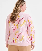 Style & Co Plus Size Printed Fleece Sweatshirt, Exclusively at Macy's