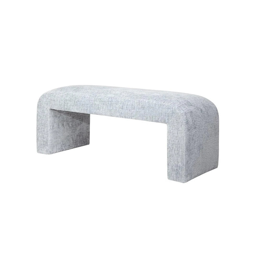 Jofran Sophia Modern Luxury Curved Upholstered Waterfall Jacquard Bench