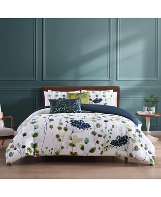 Bebejan Abstract Vines Bedding 220 Thread Count 100% Cotton Sateen 5 Piece King Size Reversible Comforter Set