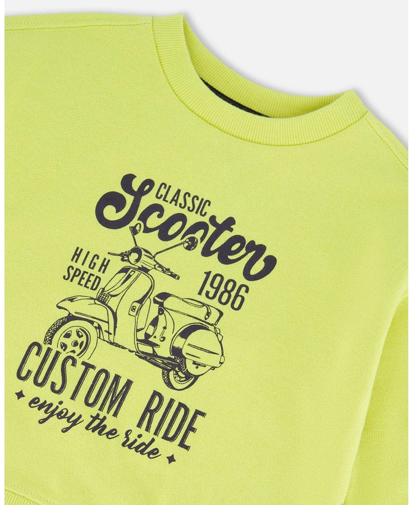 Deux par Baby Boys Pullover Graphic Sweatshirt Lime Green