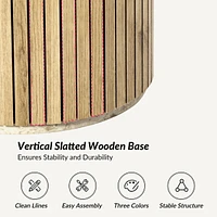 Hulala Home Perry Modern End Table with Wood Strip Decoration