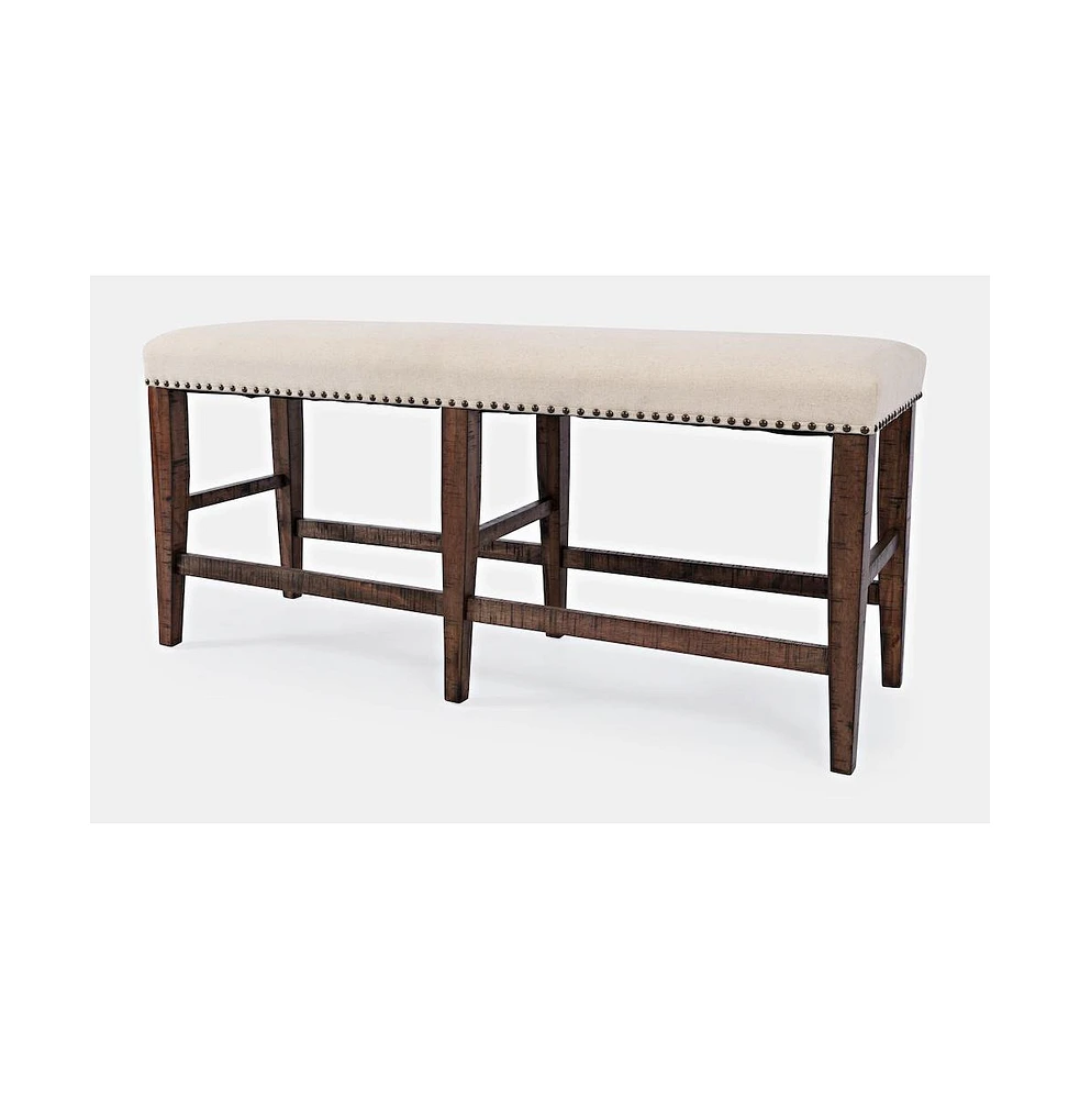 Jofran Fairview Transitional 52" Backless Upholstered Counter Height Bench