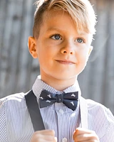Deux par Deux Boy Bow Tie Navy Blue And Dino - Toddler|Child