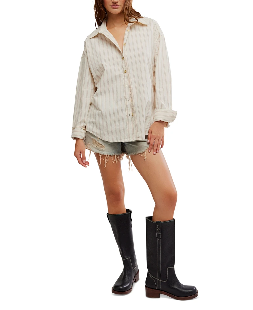 Free People Women's Striped Varsity Vibes Shirt
