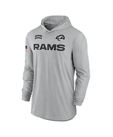 Nike Men's Gray Los Angeles Rams 2024 Salute to Service Lightweight Performance Long Sleeve Hooded T-Shirt
