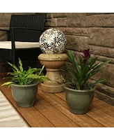 Studio Outdoor/Indoor High-Fired Glazed Uv- and Frost-Resistant Ceramic Planters with Drainage Holes
