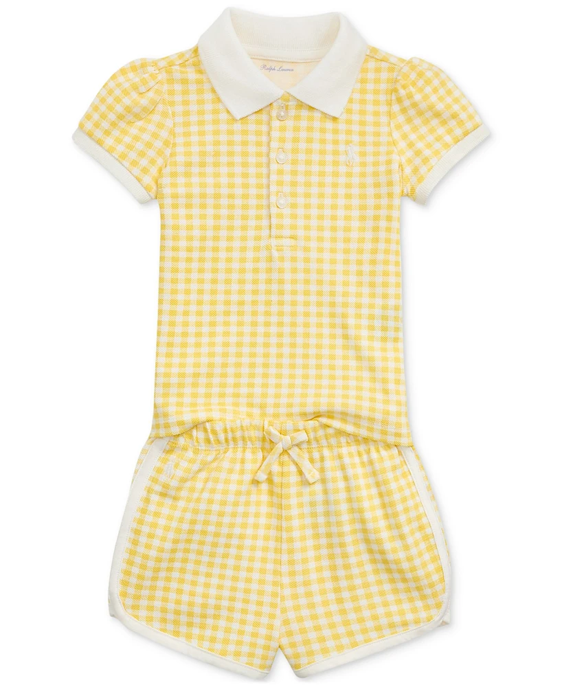Polo Ralph Lauren Baby Girls Gingham Shirt & Shorts Set