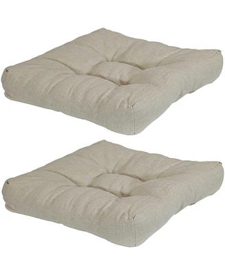 Indoor/Outdoor Square Tufted Patio Chair Seat and Back Cushions - 20" 2pk