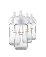 Philips Avent Glass Natural Baby Bottle With Natural Response Nipple, 8oz, 4pk