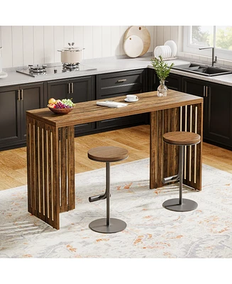 Tribesigns Bar Table, 63-Inch Counter Height Pub Table, Industrial Bar Height Table