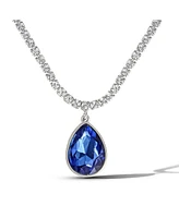 Jessica Simpson Blue Teardrop Sparkling Sapphire Crystal Pendant