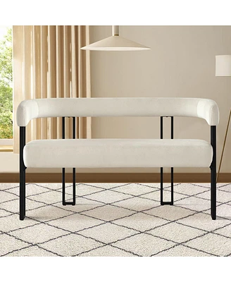 Velvet Upholstered 2-Seater Bench, Modern Loveseat Sofa for Living Room, Bedroom, or Entryway-Maison Boucle