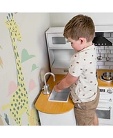 Cozy Corner Mdf Kitchen Playset with Stainless Steel Accessories - White