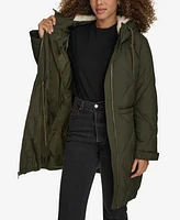 Levi's Women's Diamond Quilted Cinch Waist Parka Jacket