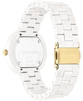 Calvin Klein Women's Ck Pure White Ceramic Watch Bracelet, 44mm