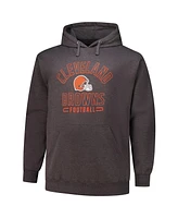 Fanatics Men's Heather Charcoal Cleveland Browns Big Tall Pullover Hoodie