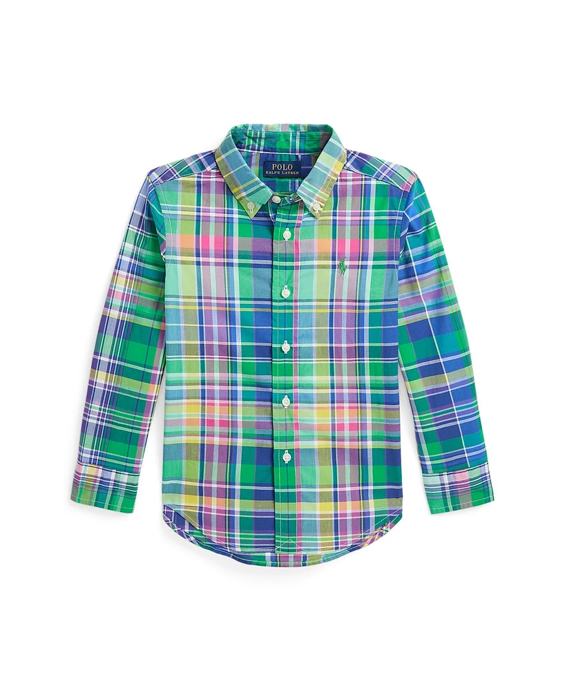 Polo Ralph Lauren Toddler and Little Boys Plaid Poplin Shirt