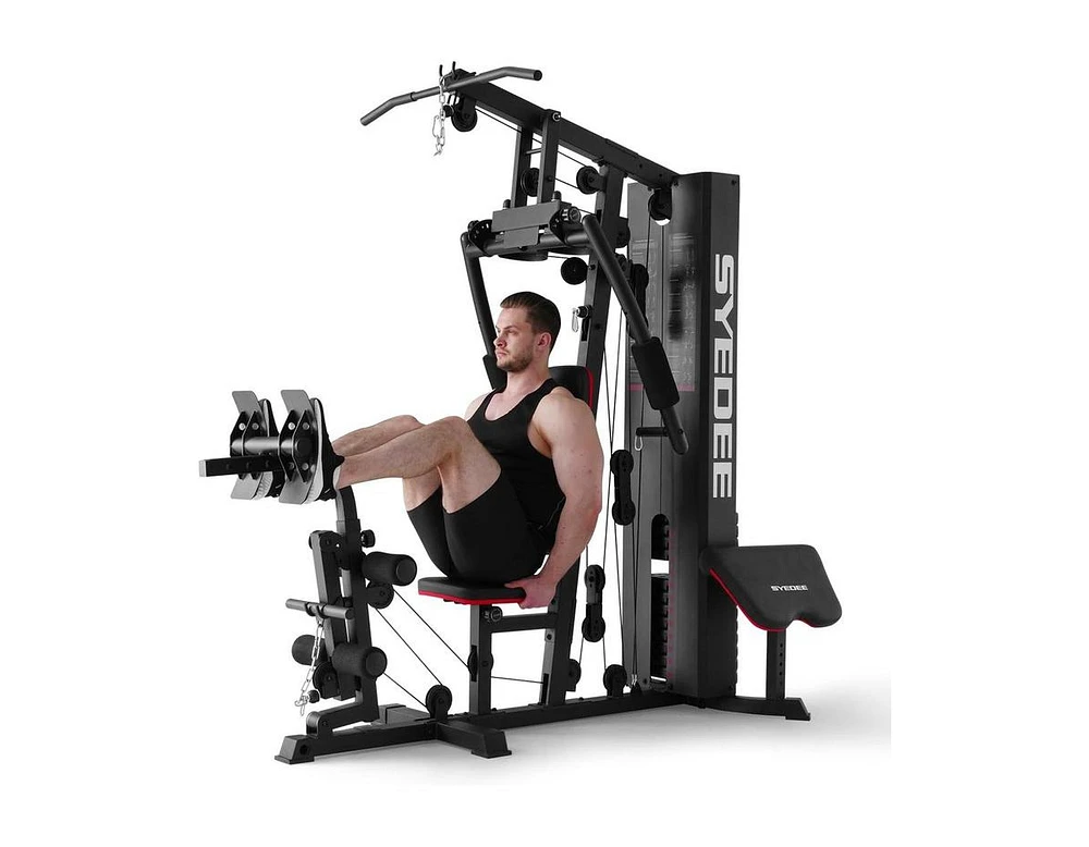 Mikolo Home Gym, Workout Station with 150LBS Weight Stack, Multifunctional Home Gym Equipment, Exercise Equipment for Full Body Strength Training
