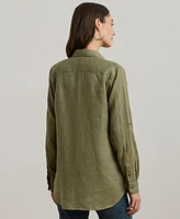 Lauren Ralph Lauren Petite 100% Linen Relaxed-Fit Shirt