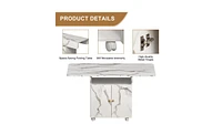 Folding Dining Table with Storage Rack & Cabinet – Space-Saving Multifunctional Table for Small Spaces