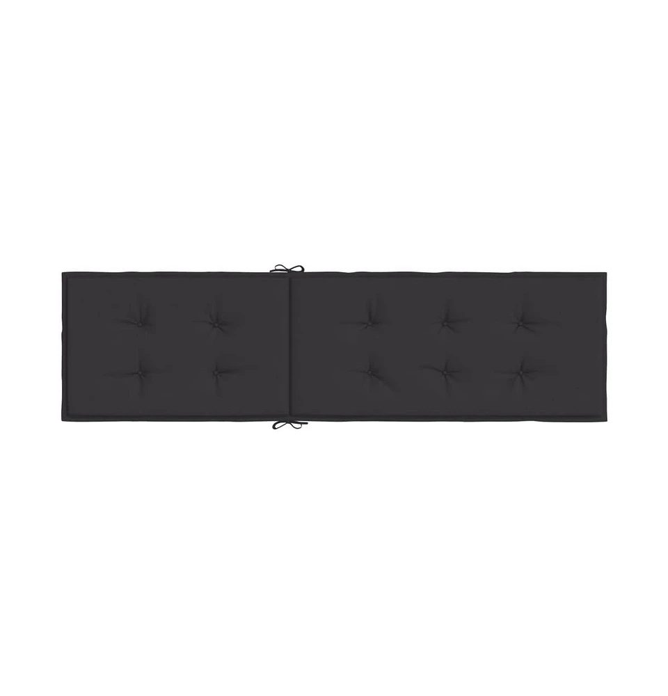 Deck Chair Cushion Black (29.5"+41.3")x19.7"x1.6"