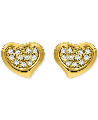 Giani Bernini Cubic Zirconia Cluster Heart Stud Earrings 18k Gold-Plated Sterling Silver, Exclusively at Macy's (Also Available Silver)