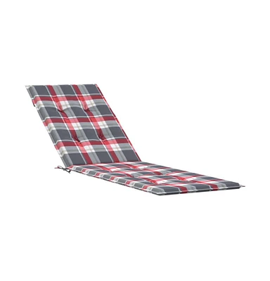 vidaXL Deck Chair Cushion Red Check Pattern (29.5"+41.3")x19.7"x1.6"