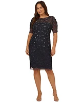 Adrianna Papell Plus Size Embellished Sheath Dress