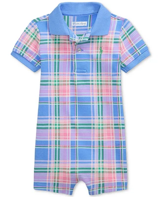 Polo Ralph Lauren Baby Boys Plaid-Print Cotton Mesh Polo Shortall
