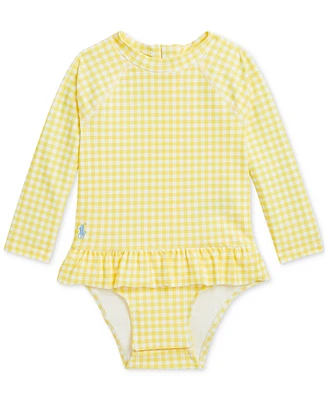Polo Ralph Lauren Baby Girls Ruffled Gingham Rash Guard