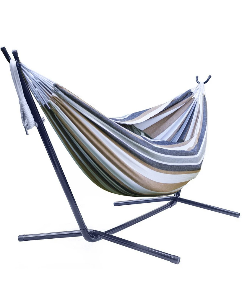 Sorbus Double Hammock With Steel Stand - Portable Carrying Case Included