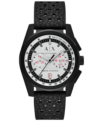A|X Armani Exchange Men's Quartz Chronograph Black Rubber Watch, 42mm