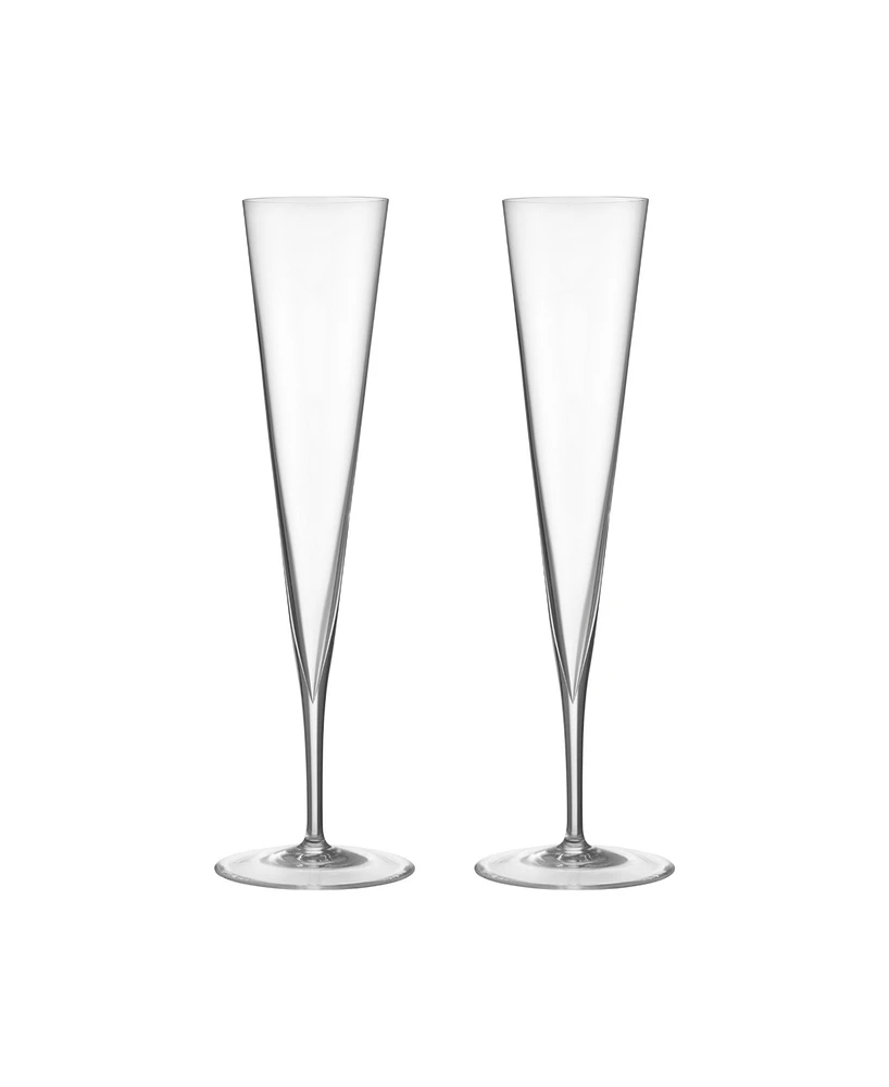 Orrefors Geometry Champagne Glass, Set of 2