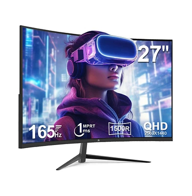 Z-edge 27 inch 2K Qhd 2560 x 1440 165Hz 1ms (Mprt) Curved Gaming Monitor, FreeSync, Hdmi 2.0, Dp 1.2