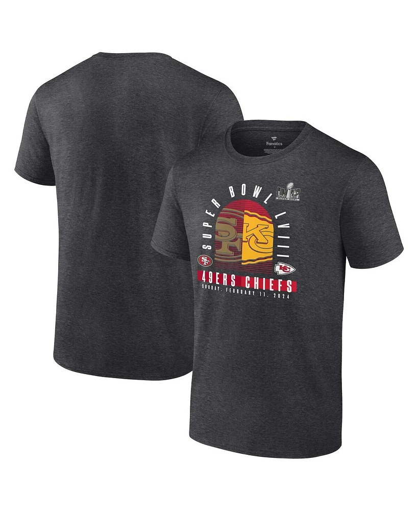 Fanatics Men's Heather Charcoal Kansas City Chiefs vs. San Francisco 49ers Super Bowl Lviii Matchup Big Tall T-Shirt