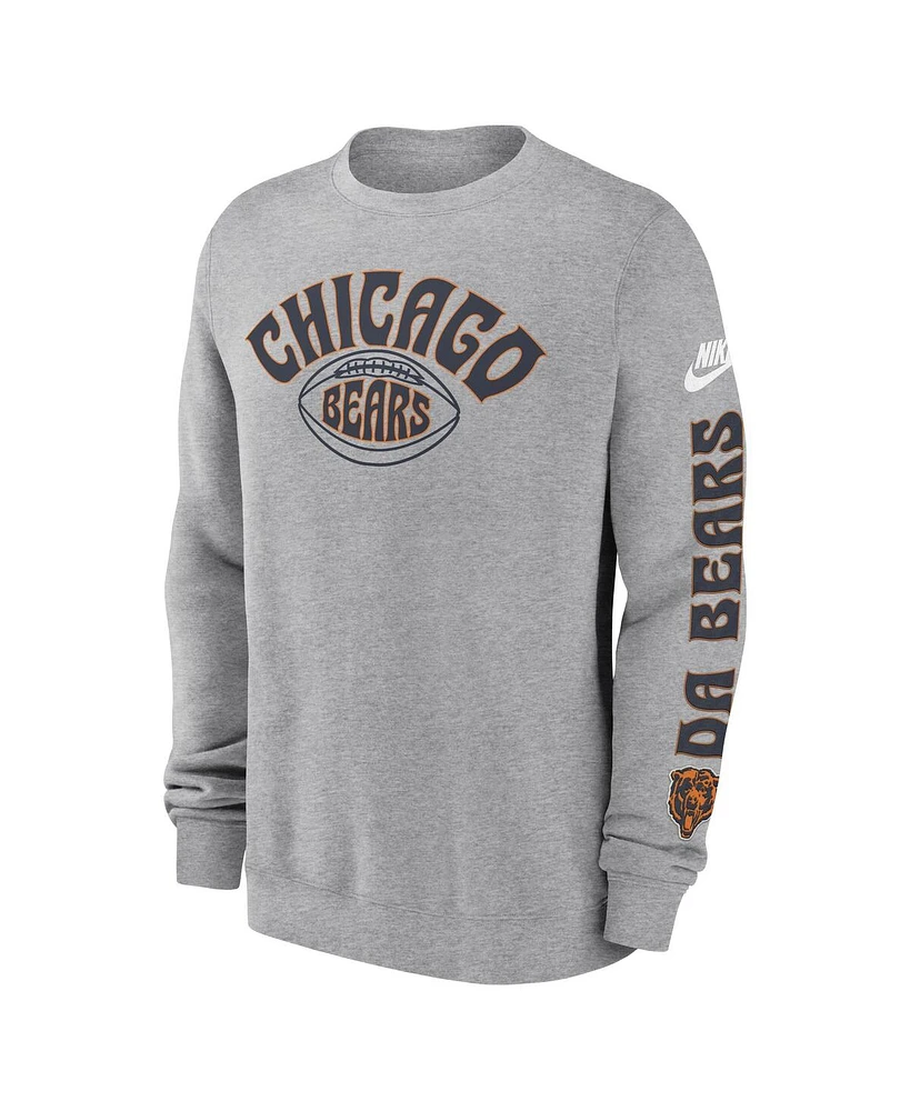 Nike Men's Chicago Bears Nike Charcoal Rewind Club Pullover Sweatshirt