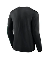 Fanatics Men's Black New York Jets Helmet Platform Long Sleeve T-Shirt