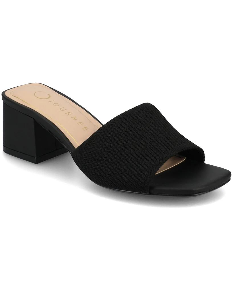 Journee Collection Women's Shilin Slip On Knit Dress Sandals