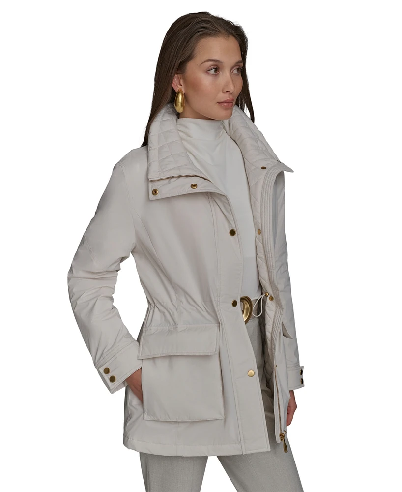 Donna Karan New York Women's Stand-Collar Cinched-Waist Coat