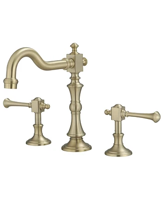 8 in. Widespread Double Handle 3 Hole Bathroom Faucet