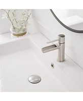 Waterfall Single Hole Single-Handle Low-Arc Bathroom Faucet With Pop-up Drain Assembly Oil Rubbed Bronze