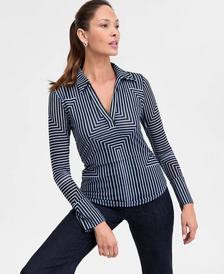 I.n.c. International Concepts Women's Johnny-Collar Top, Exclusively at Macy's