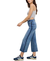 Good American Women's Soft-Tech Good Waist Palazzo Cropped Jeans