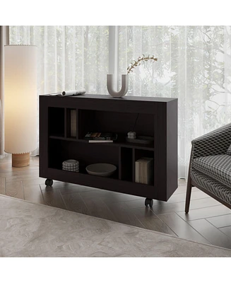 Fm Furniture Cowlic Console Table Melamine with Open Storage, Wengue